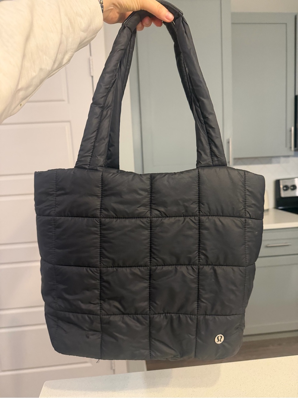 lululemon athletica Black Quilted Puffer Tote
